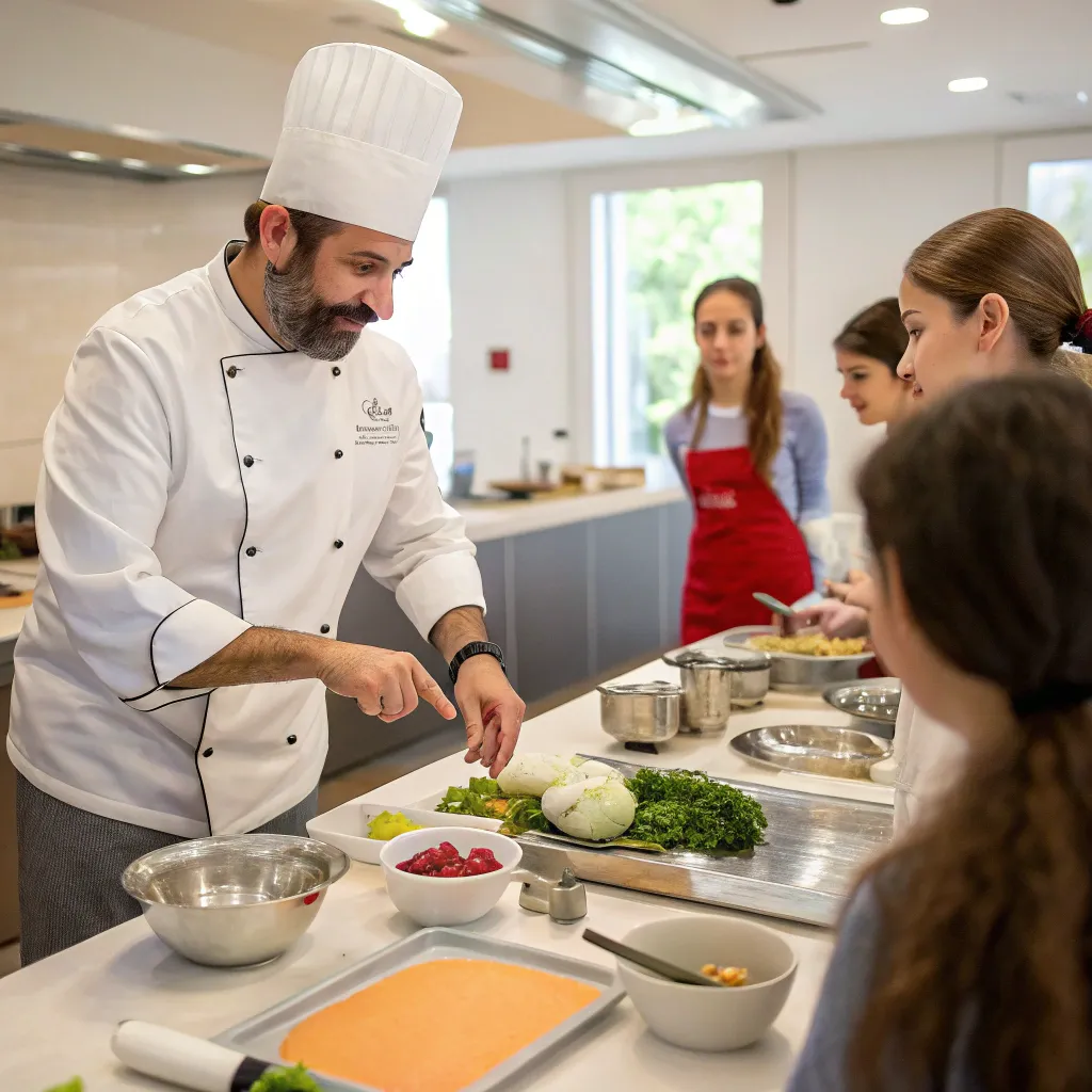 Chef instructing a class